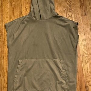 Suede Tan Sleeveless Hoodie